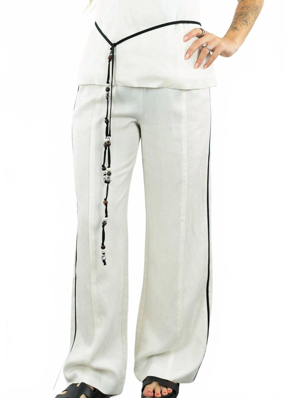 NEW WHITEROOM+CACTUS bryn contrast wide leg pants in sand/black